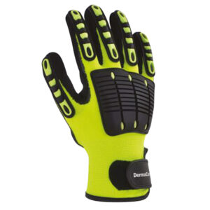 Guante de nylon flurescente, pvc y nitrilo