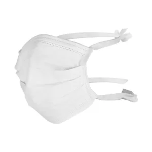 Cubreboca blanco 2 pliegues con cordón